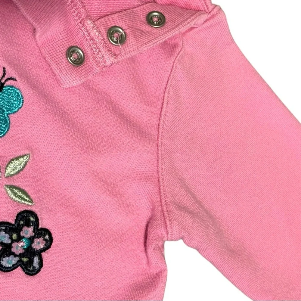 Vintage 1990s Koala Kids Pink Embroidered Sweatshirt 3–6M Floral Butterfly Top